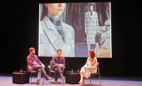 Sally Singer with Jack McCollough and Lazaro Hernandez of Proenza Schouler